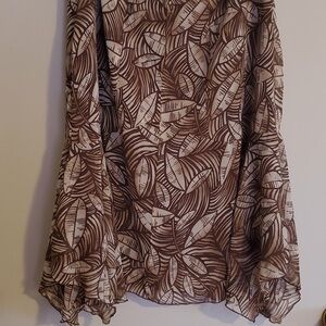 Worthington brown cream skirt size 14